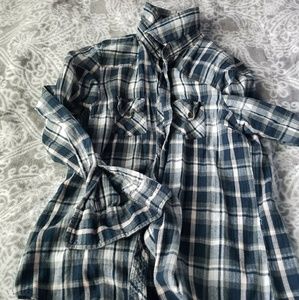Juniors penny plad long sleeve shirt